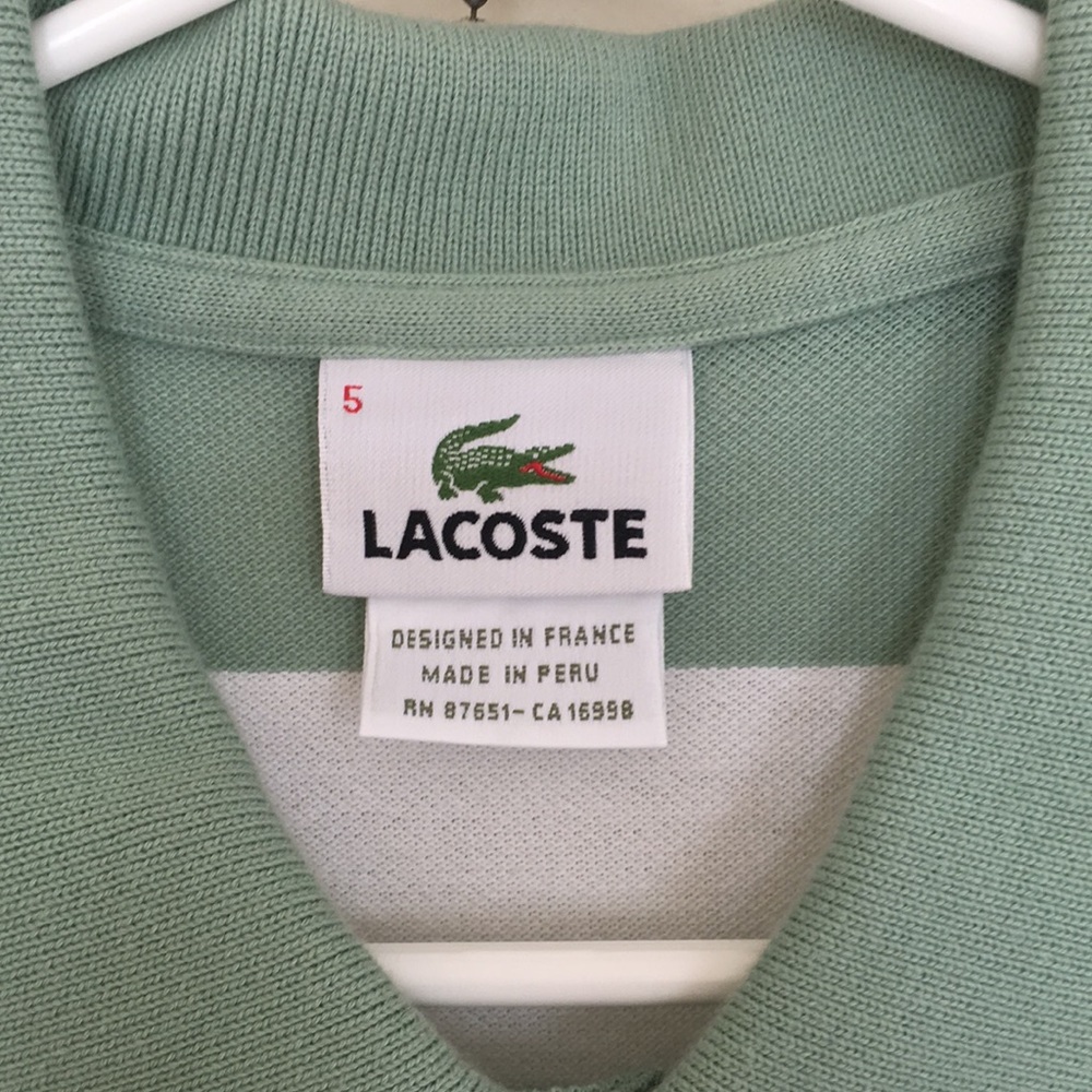 Men’s Lacoste stripe short sleeve polo